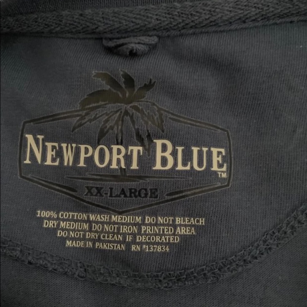 Men's "Newport Blue T-Shirt. Size 2XL - Picture 4 of 5